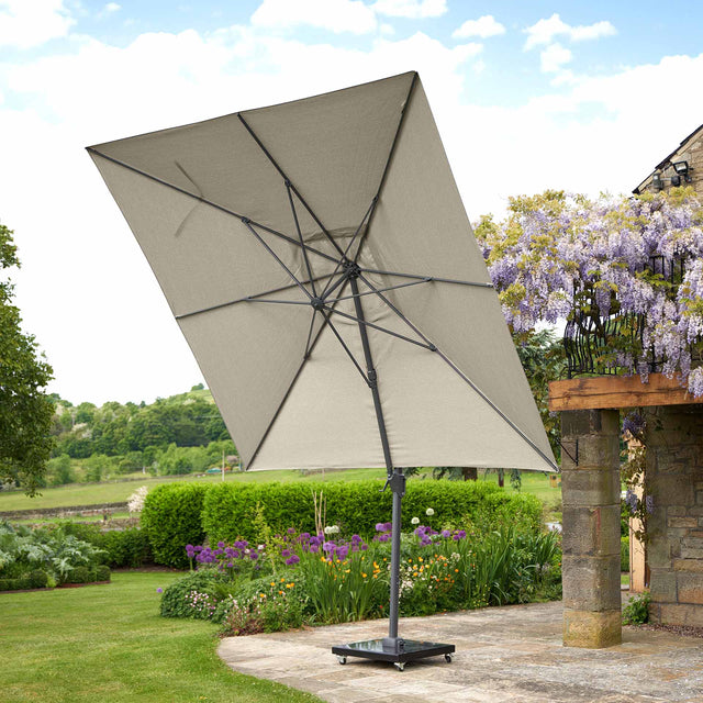 Platinum Challenger Champagne 3m Square Parasol