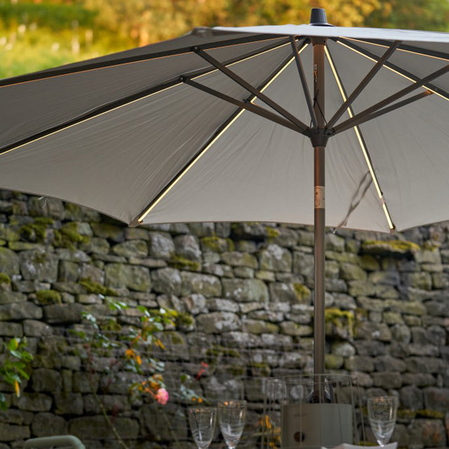Platinum Glow Defender 3m Round Light Grey Parasol