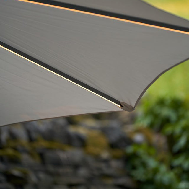 Platinum Glow Defender 3m Round Light Grey Parasol