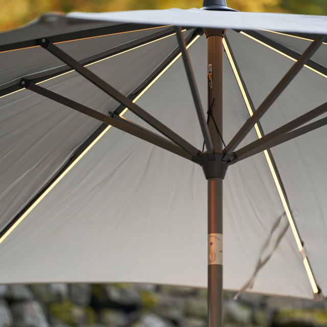 Platinum Glow Defender 3m Round Light Grey Parasol