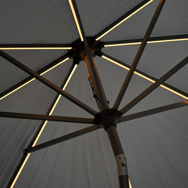 Platinum Glow Defender 3m Round Light Grey Parasol