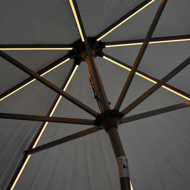 Platinum Glow Defender 3m Round Light Grey Parasol
