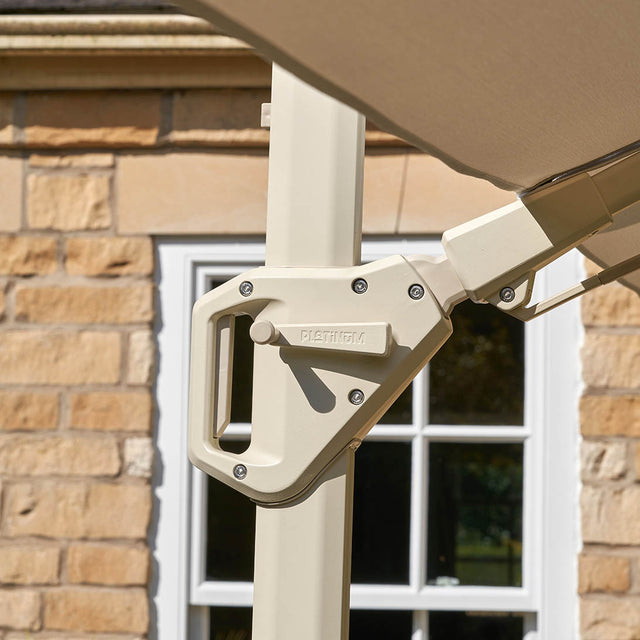 Platinum Challenger Premium 2.6m x 3.5m Champagne and Sandstone Rectangular Parasol