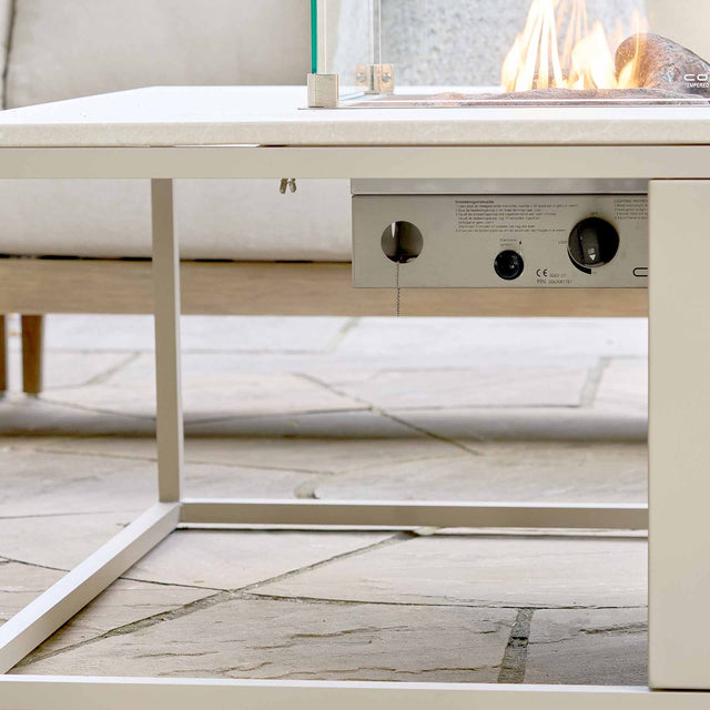 Cosiloft Sandy Beige Rectangle Fire Pit Table