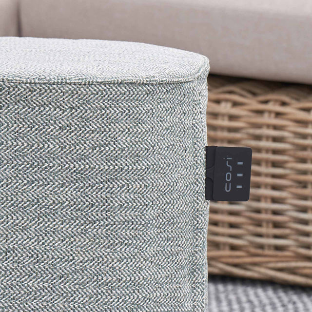 Cosipouf Tall Green Heated Round Pouffe 45x45cm