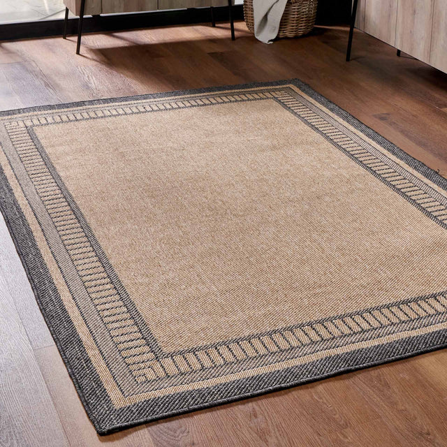 Indoor Outdoor Natural Border Design Rug