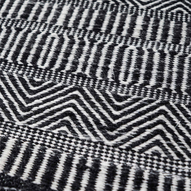 Indoor Outdoor Recycled Black Inca Design Rug