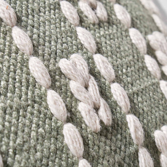 Indoor Outdoor Recycled Sage Braid Design Square Scatter Cushion