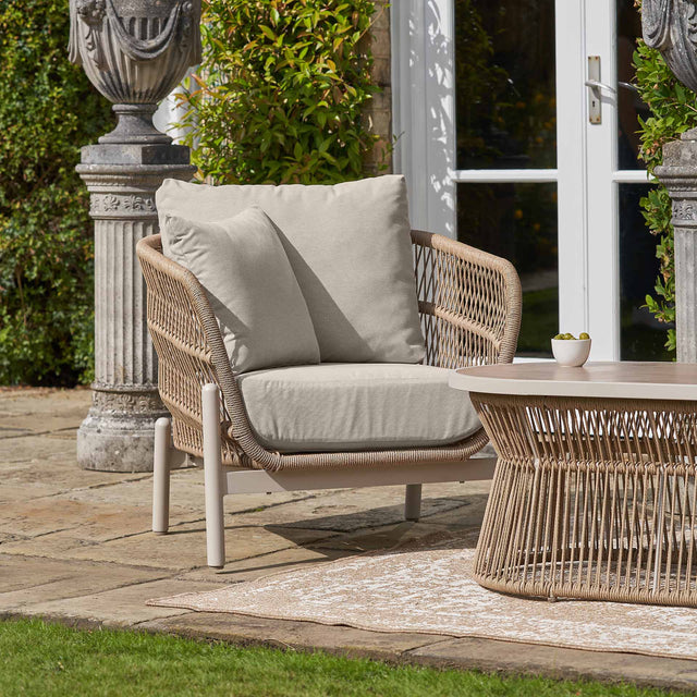 Oia Natural Woven Outdoor Armchair