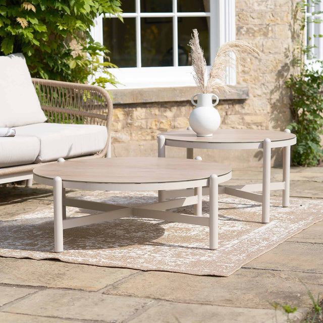 Oia Round Outdoor Tables Set of 2