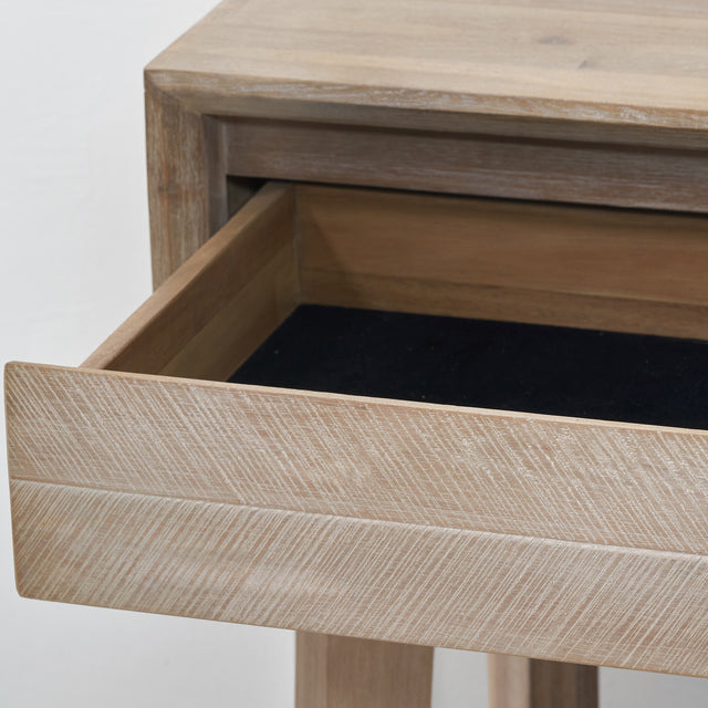 Herning Sand Wash Acacia Wood 1 Drawer Bedside Table Set Of 2