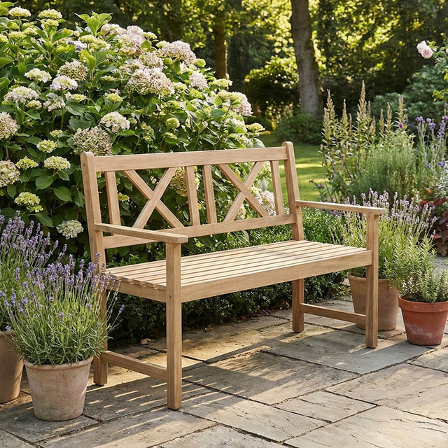 Richmond Light Teak Outdoor 2 Seater Bench