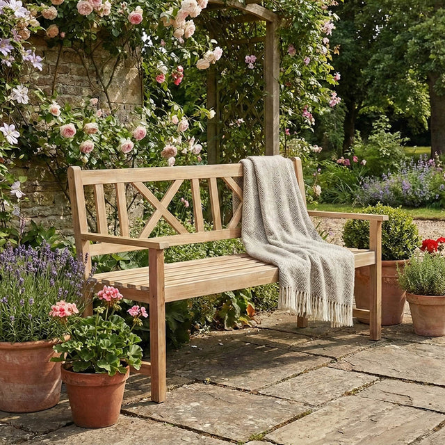 Richmond Light Teak Outdoor 3 Seater Bench