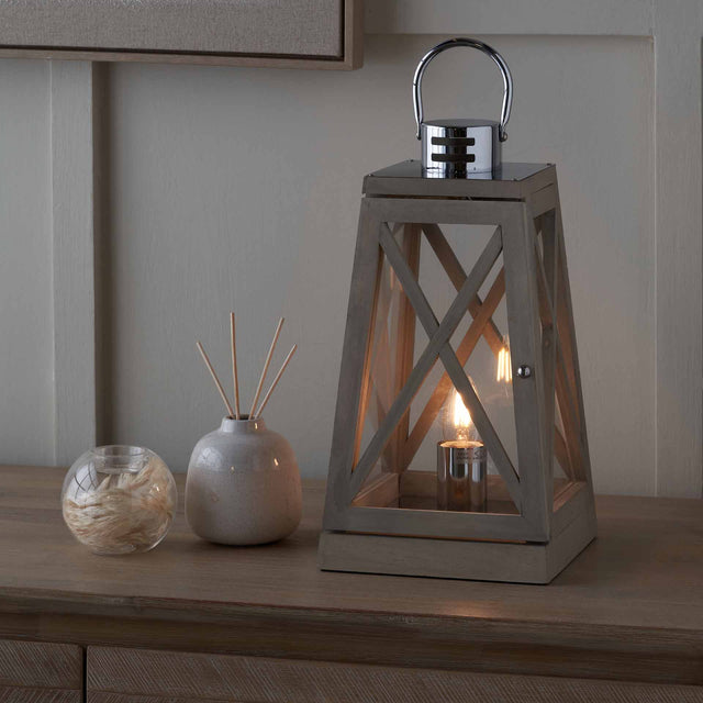 Tenby Grey Lantern Table Lamp
