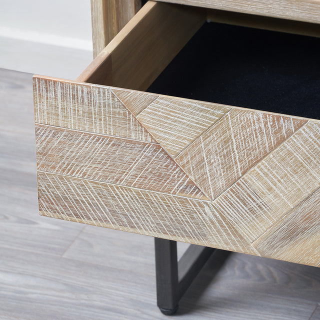 Renzo Acacia Wood Bedside Table Set Of 2