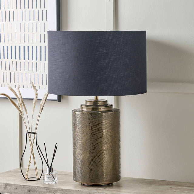 Elmore Antique Brass Hammered Metal Table Lamp Base