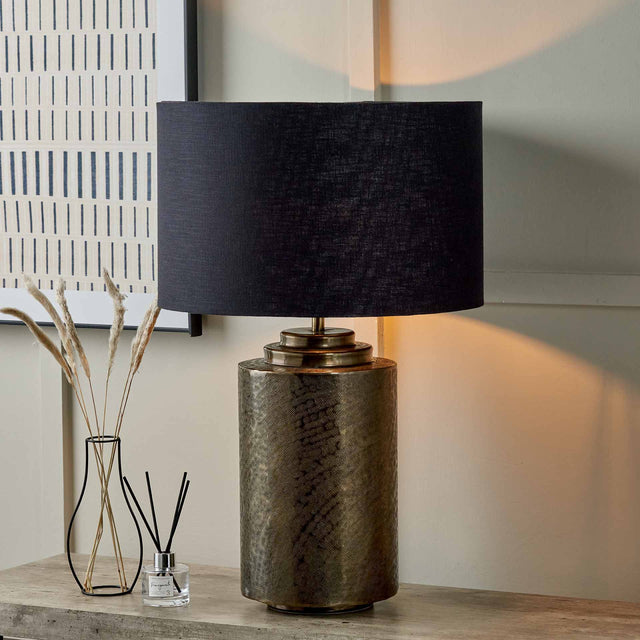 Elmore Antique Brass Hammered Metal Table Lamp Base