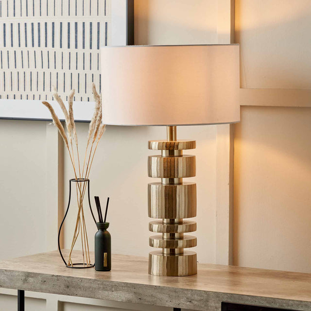 Emmett Champagne Gold Stacked Table Lamp Base