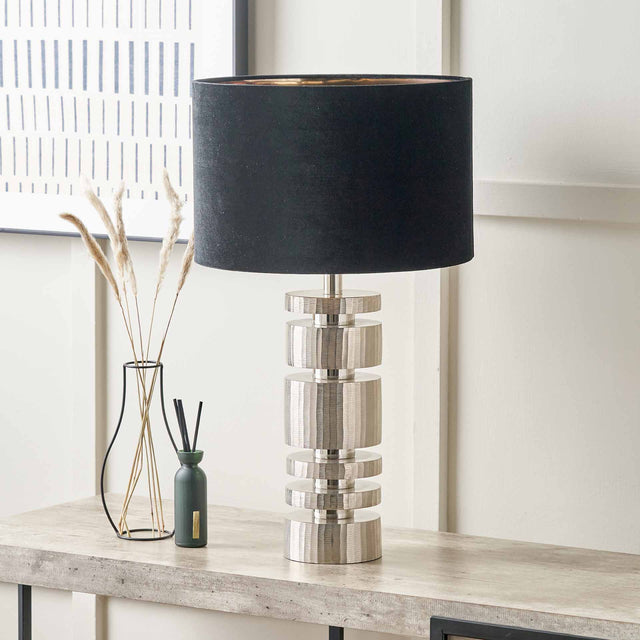 Emmett Silver Stacked Table Lamp Base