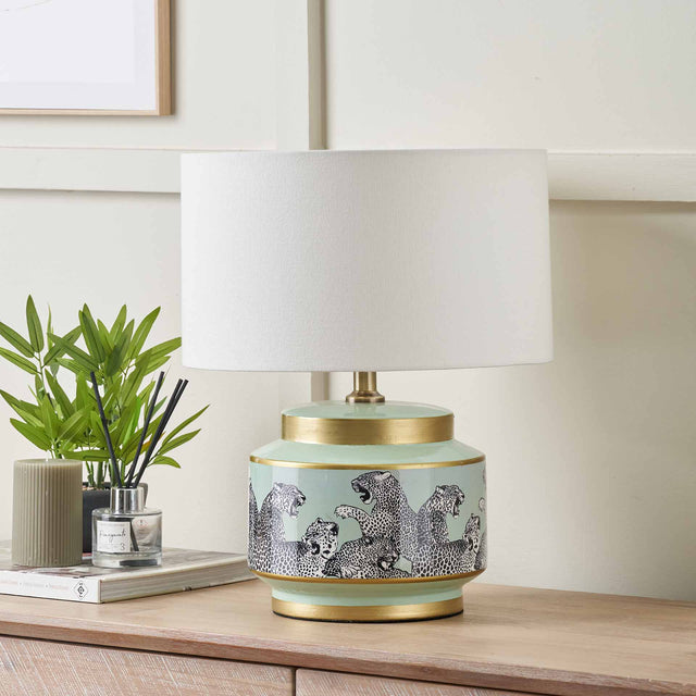 Sascha Sage Cheetah Ceramic Table Lamp Base