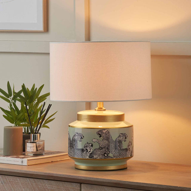 Sascha Sage Cheetah Ceramic Table Lamp Base