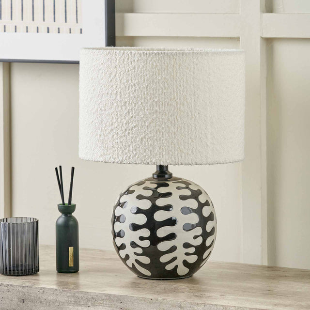 Elka Black and White Coral Ceramic Table Lamp