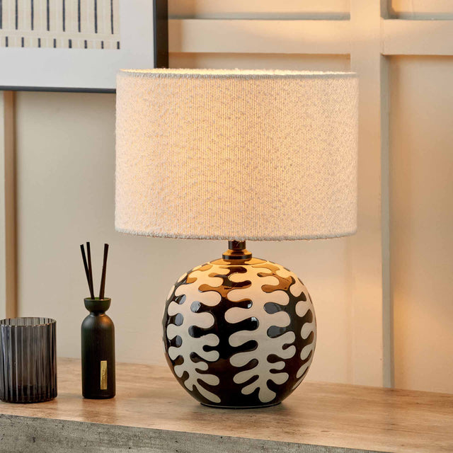 Elka Black and White Coral Ceramic Table Lamp