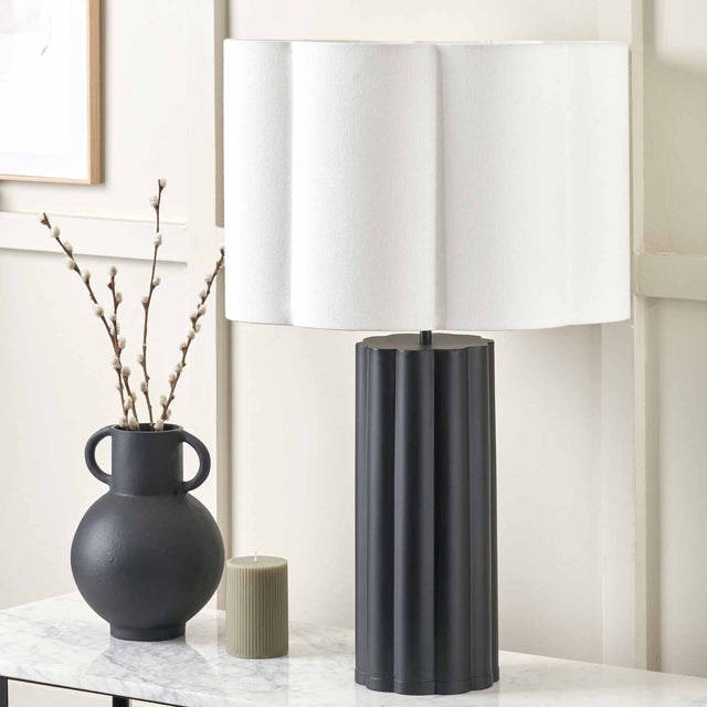 Lula Black Scallop Table Lamp Base