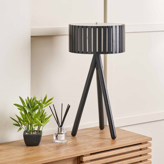 Hemsby Black Tripod Table Lamp