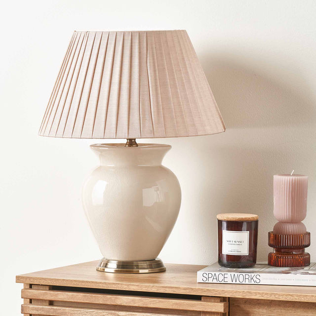 Myer Cream Ceramic Table Lamp | Ruma