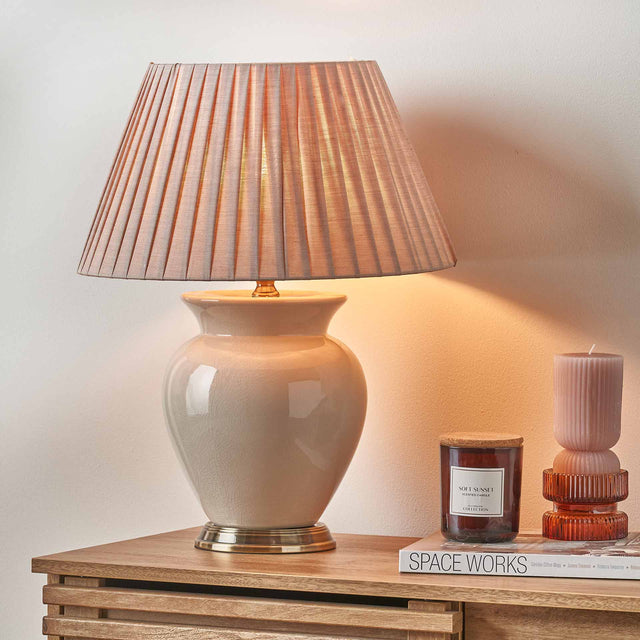 Myer Cream Ceramic Table Lamp | Ruma