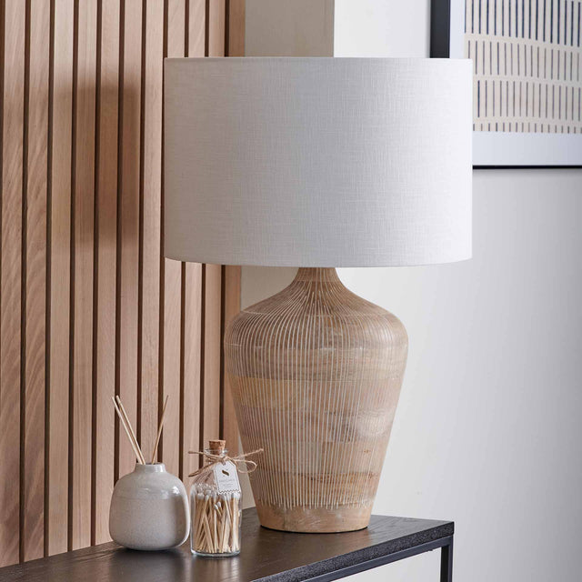 Margao White Wash Wood Tall Table Lamp Base