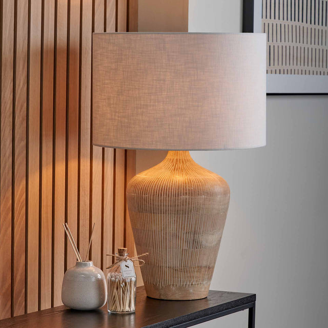 Margao White Wash Wood Tall Table Lamp Base