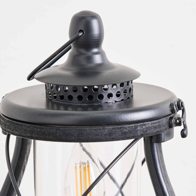 Peregrine Black Wood Lantern Table Lamp | Ruma