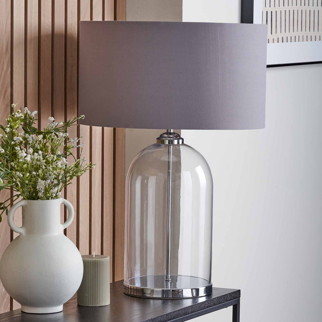 Bella Clear Glass and Silver Table Lamp