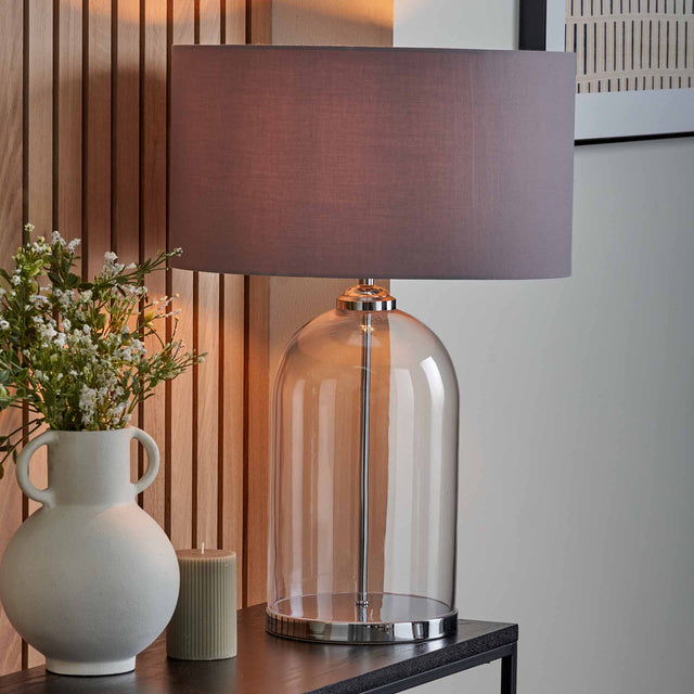 Bella Clear Glass and Silver Table Lamp