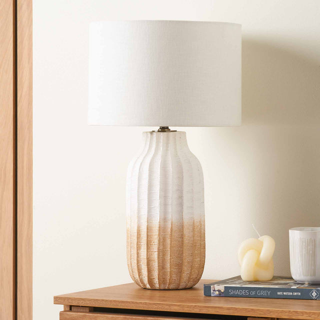 Caspian Natural Ombre Stoneware Tall Table Lamp Base | Ruma