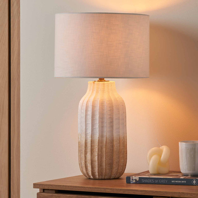 Caspian Natural Ombre Stoneware Tall Table Lamp Base | Ruma