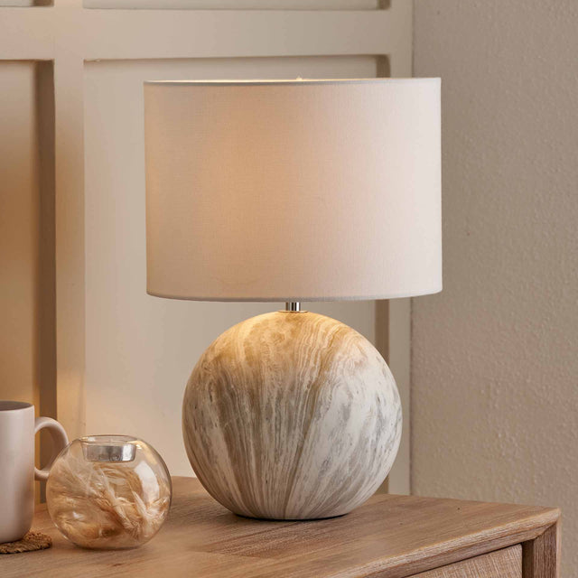 Onyx Grey Stone Effect Table Lamp
