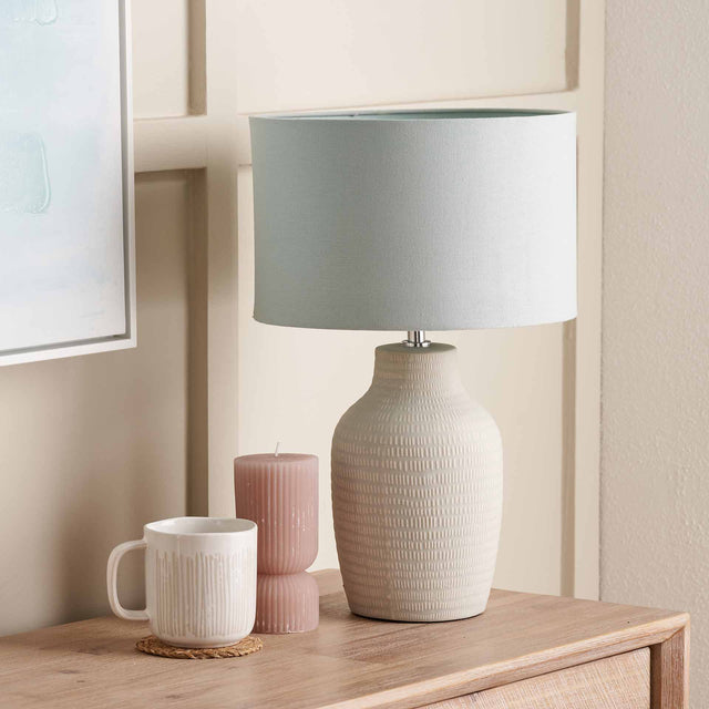 Kehlani Duck Egg Ceramic Tall Table Lamp