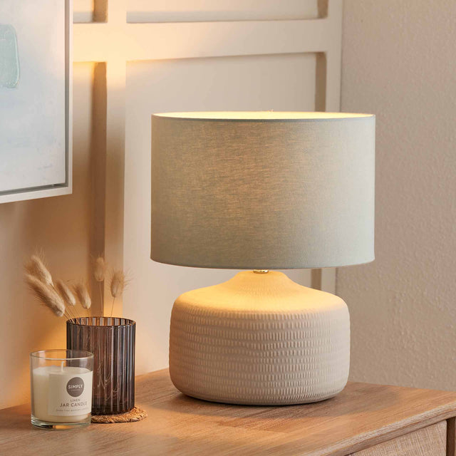 Kehlani Duck Egg Textured Ceramic Table Lamp