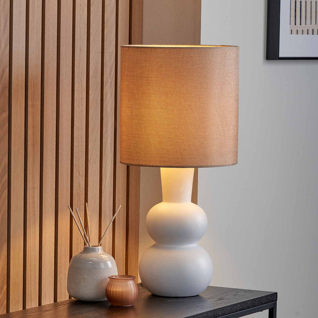 Alyza White Ceramic Table Lamp