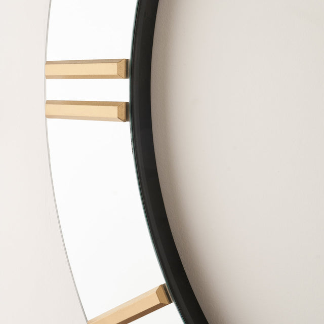 Asher Mirror and Gold Open Wall Clock