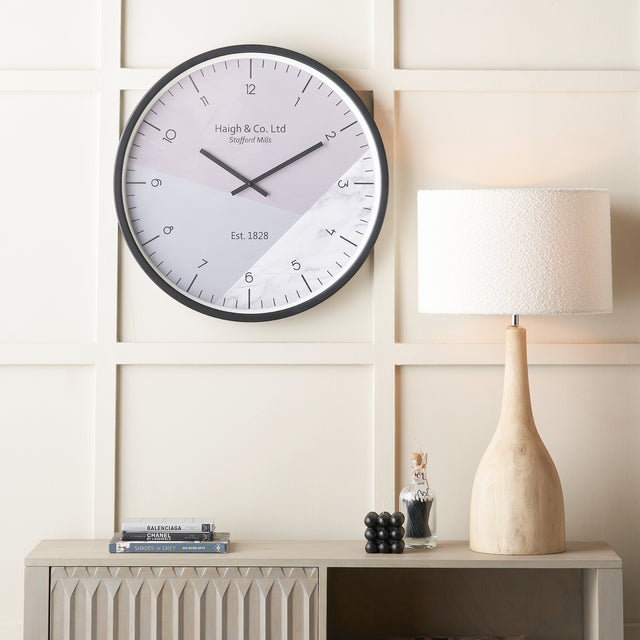 Reid Black Metal Printed Face Wall Clock