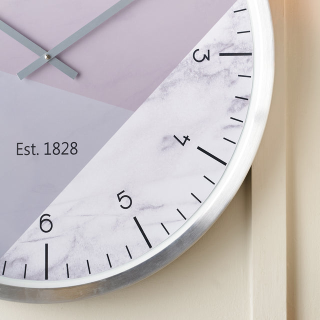 Reid Silver Metal Printed Face Wall Clock