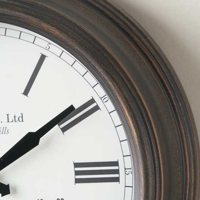 Berkley Antique Bronze Indoor Outdoor Wall Clock