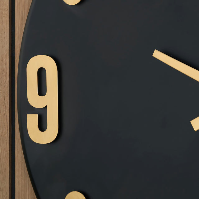 Fulton Black and Gold Retro Wall Clock