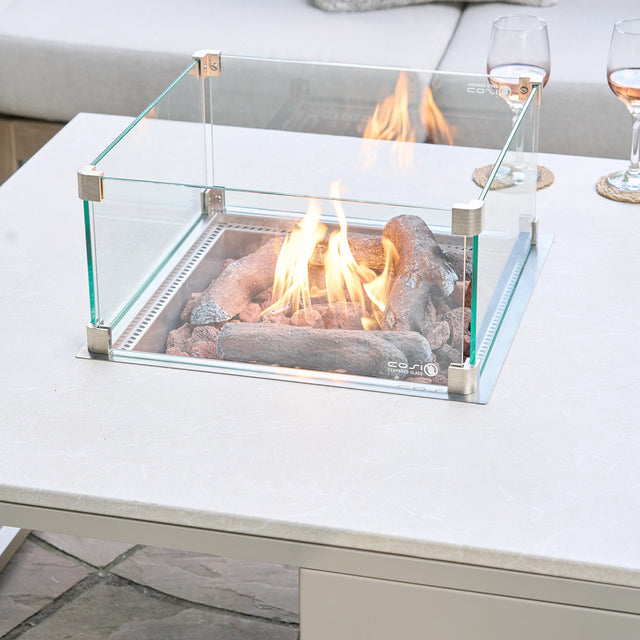 Cosiloft Sandy Beige Square Fire Pit Table