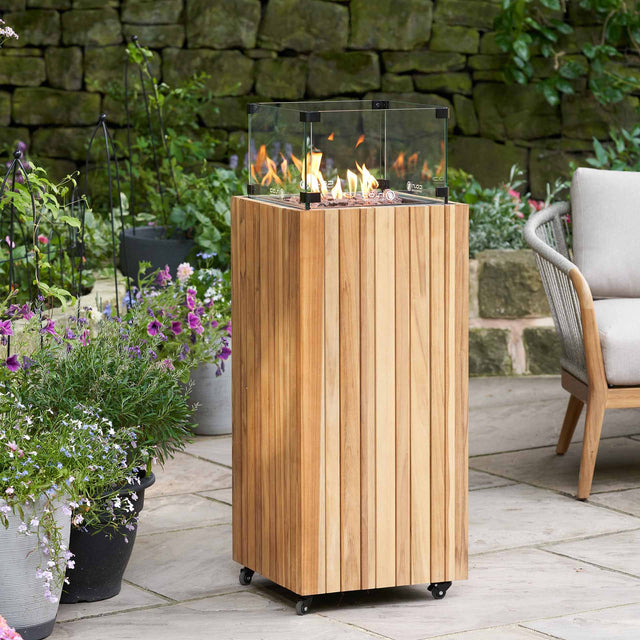 Cosipillar Teak Square Fire Lantern