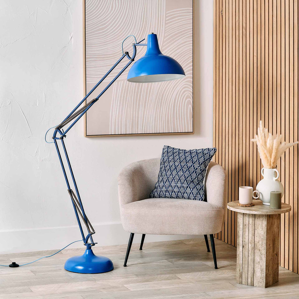 Designers Guild Tortona Cobalt Blue Task Floor Lamp | Lighting